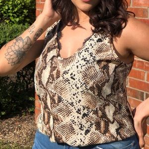 Snake Print Cross Back Cami